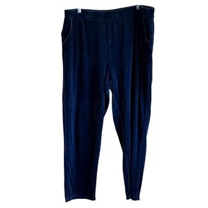 Denim & Co Black‎ Velour Straight Leg Pull On Pants XL RN81893